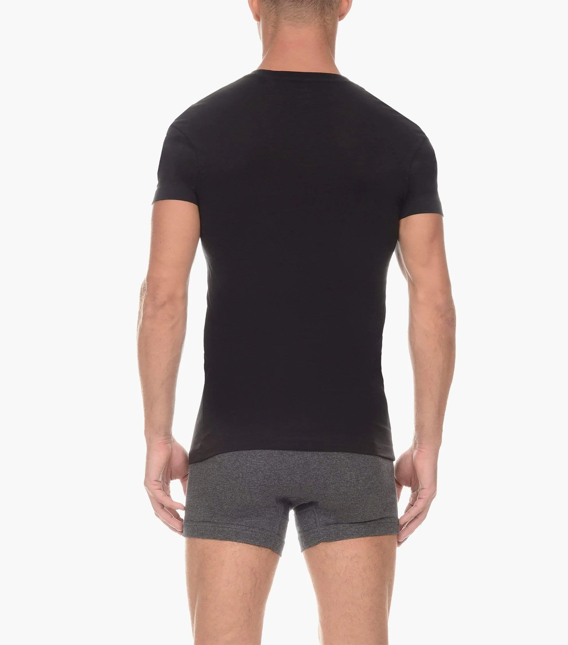 Pima Cotton Slim-Fit Deep V-Neck
