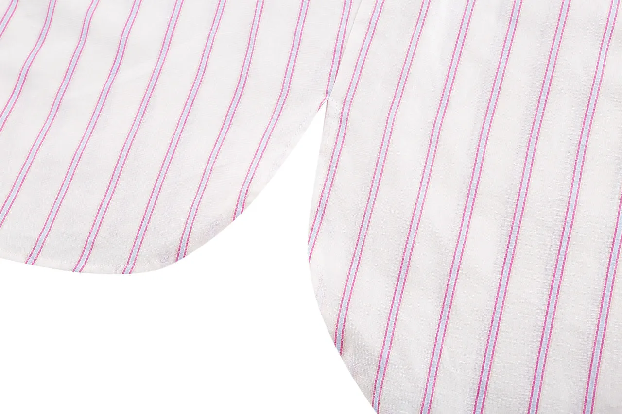 Relaxed Cotton Linen Stripe Shirt